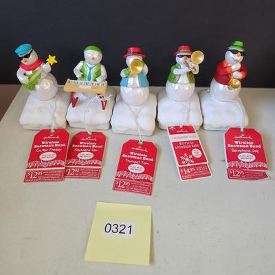 Lot of 5 Hallmark Wireless Snowman Band w tags Freddy Ken Tom Tony Joe