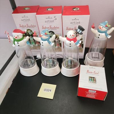 lot of 4 Hallmark Artist Festive Fountains with power cord