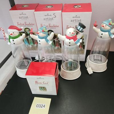 lot of 4 Hallmark Artist Festive Fountains with power cord