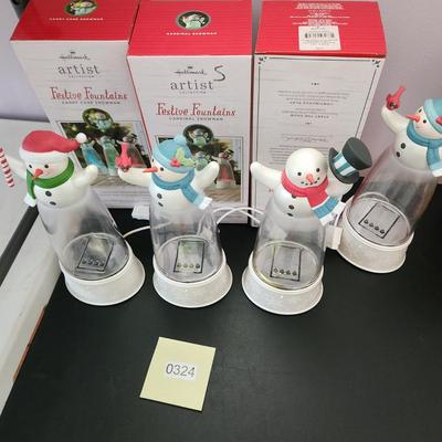 lot of 4 Hallmark Artist Festive Fountains with power cord