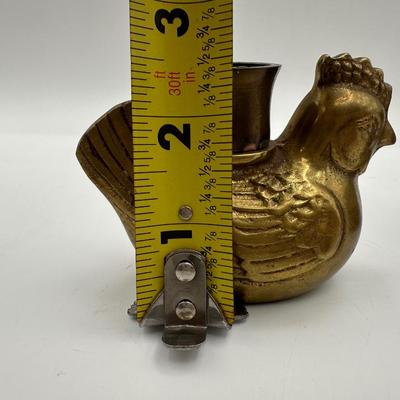 Fritz Brass Chicken Candlestick Holders (2)