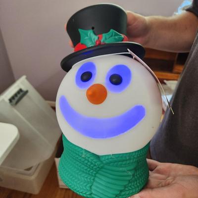 Lot of 2 Hallmark Singing Smiling Snowman Head