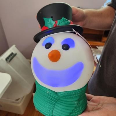 Lot of 2 Hallmark Singing Smiling Snowman Head