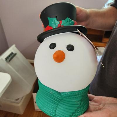 Lot of 2 Hallmark Singing Smiling Snowman Head