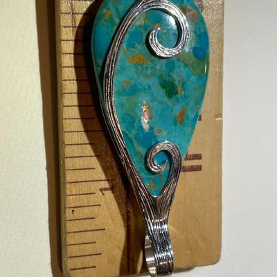 Jay King (DTR) Sterling Silver New Never Used Fashion Turquoise Pendant Preowned from an Estate. (Jewelry Piece #17).