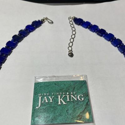 Jay King (DTR) Sterling Silver New Never Used Fashion Lapis Designer Necklace 16-19" Adjustable Preowned from an Estate. (Jewelry...