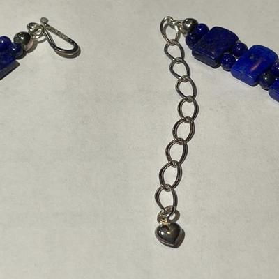 Jay King (DTR) Sterling Silver New Never Used Fashion Lapis Designer Necklace 16-19" Adjustable Preowned from an Estate. (Jewelry...