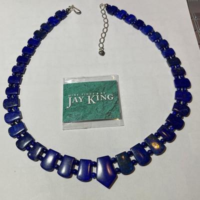 Jay King (DTR) Sterling Silver New Never Used Fashion Lapis Designer Necklace 16-19" Adjustable Preowned from an Estate. (Jewelry...