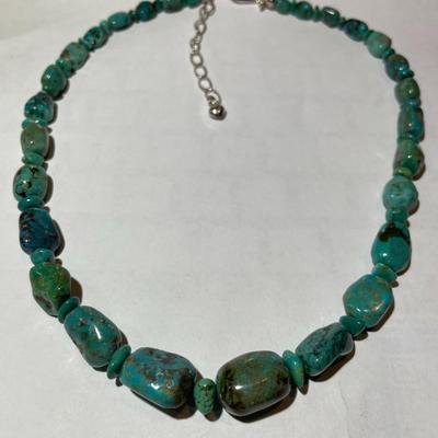Jay King (DTR) Sterling Silver New Never Used Fashion Turquoise 18"-20" Adjustable Necklace Preowned from an Estate. (Jewelry...