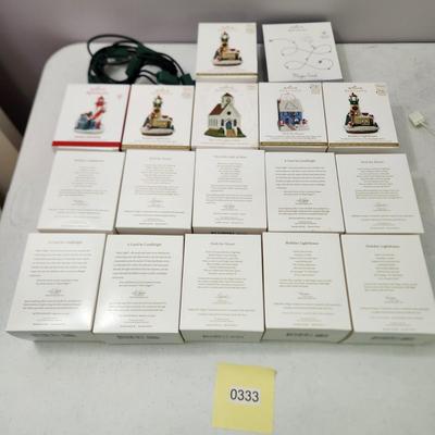 Lot Hallmark Keepsake Magic Lighthouses Houses Churches