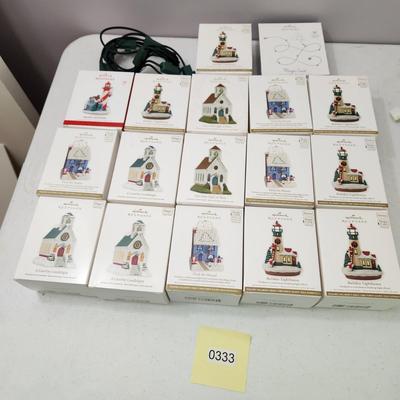 Lot Hallmark Keepsake Magic Lighthouses Houses Churches