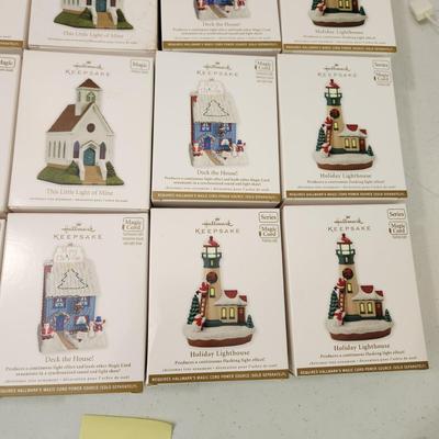 Lot Hallmark Keepsake Magic Lighthouses Houses Churches