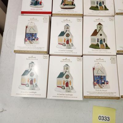 Lot Hallmark Keepsake Magic Lighthouses Houses Churches
