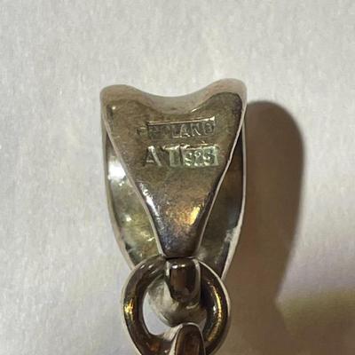 Vintage Poland Baltic Amber Sterling Silver Pendant in VG Preowned Condition as Pictured. (Jewelry #29).