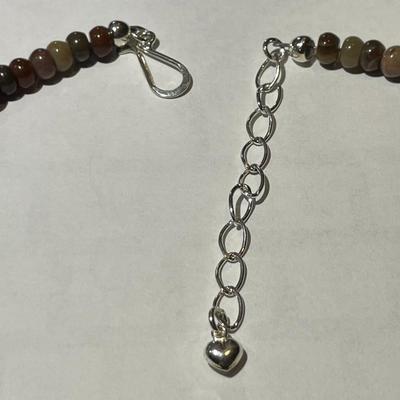Jay King (DTR) Sterling Silver New Never Used Fashion Agate/Quartz 18"-20" Adjustable Necklace Preowned from an Estate....