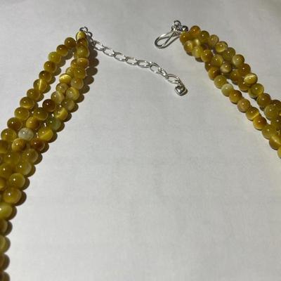 Jay King (DTR) Sterling Silver New Never Used Fashion Tiger's Eye 18"-20" Adjustable Triple Strand Necklace Preowned from...