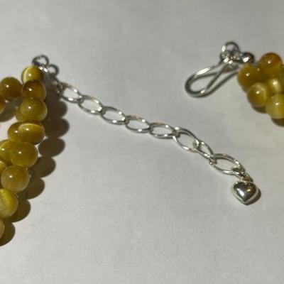 Jay King (DTR) Sterling Silver New Never Used Fashion Tiger's Eye 18"-20" Adjustable Triple Strand Necklace Preowned from...