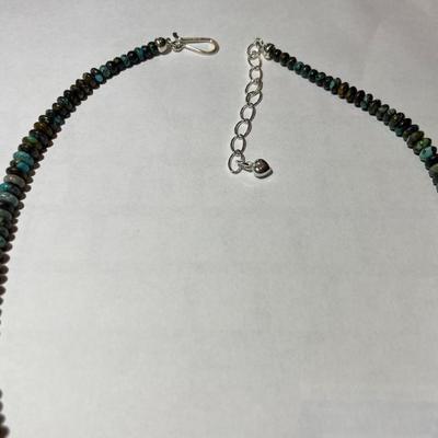 Jay King (DTR) Sterling Silver New Never Used Fashion Turquoise Disc 18"-20" Adjustable Necklace Preowned from an Estate....