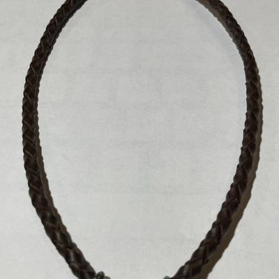 Carolyn Pollack/Relios Sterling Silver 925 Turquoise Color Pendant w/Leather Necklace 15" in VG Preowned Condition. (Jewelry #55).