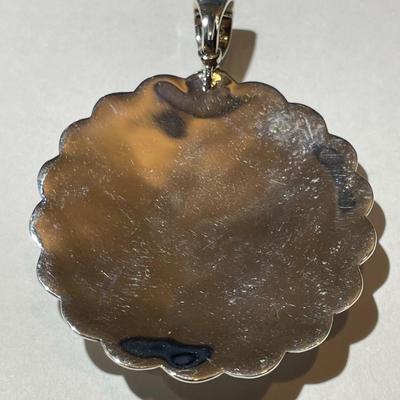 New Never Used Huge BBJ Designer Native American Southwest Heavy Sterling Silver .925 Gemstone Pendant/Enhancer as Pictured. (Jewelry #56)