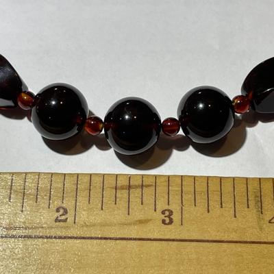 Jay King (DTR) Sterling Silver New Never Used Fashion Brownish/Rust Color Beads 18"-20" Adjustable Necklace Preowned from an...