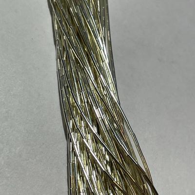 New Never Used Southwest Liquid Sterling Silver 40-Strand Chain Adjustable Necklace 20"-24" (Jewelry #58).