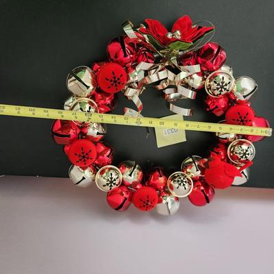 Christmas Door Wreath 18" Loaded with Jingle Bells