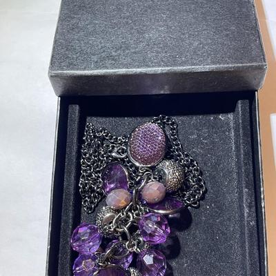 VINTAGE Whiting & Davis Fashion Designer Unusual 30" Necklace w/Grape Like Pendant in Good Preowned Condition as Pictured.