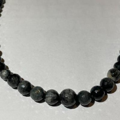 Jay King (DTR) Sterling Silver New Never Used Fashion Smokey Gray Color Bead 18"-20" Adjustable Necklace Preowned from an...