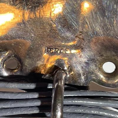 Sterling Silver Huge Cross Made in Israel on a 17" Multi Gray Strand Necklace Preowned from an Estate. (Jewelry Piece #71).