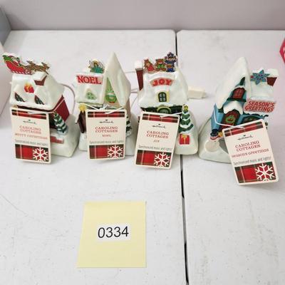 Lot of 4 Hallmark Caroling Cottages