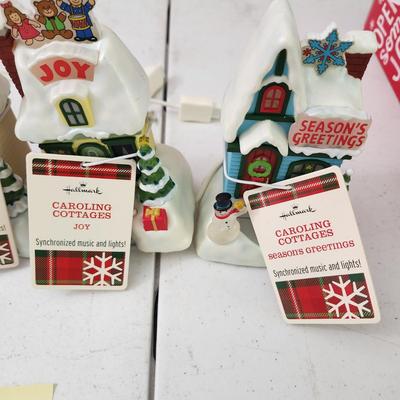 Lot of 4 Hallmark Caroling Cottages