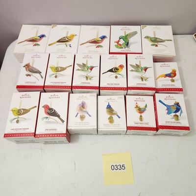 Lot of 17 Hallmark Keepsake Christmas Tree Birds ornaments