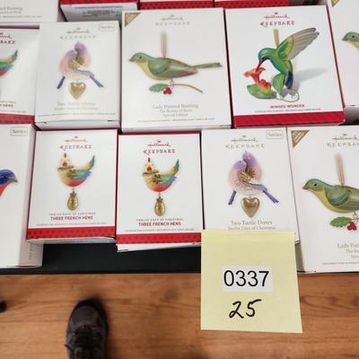 Lot of 25 Hallmark Keepsake Christmas Tree Birds ornaments