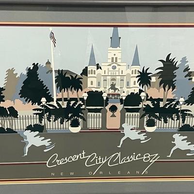 1984 signed and numbered Crescent City Classic framed print