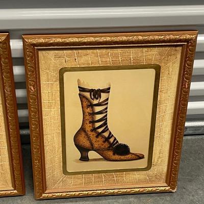 Three pieces-19 x 15 each- Framed Bombay Fashion Shoes “Stephanie Hoppen Collection”