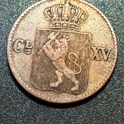 1867 Norway Karl IV 1/2 skilling copper 18mm
