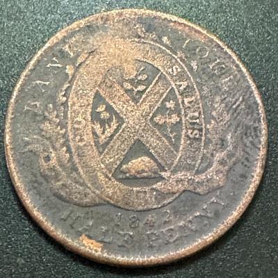 1842 1/2 Penny Bank Token - Bank of Montreal Province Canada