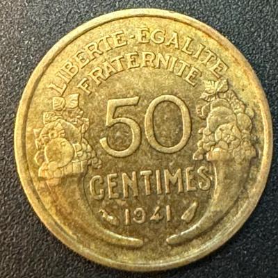 1941 - 50 Centimes - Liberte Egalite Fraternite - Repvbliqve Franoaise