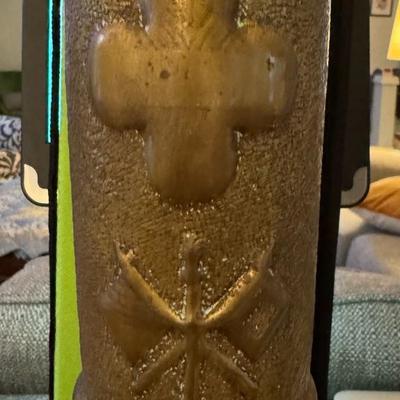 WWI Trench Art Large Brass Artillery Shell Hand Hammered into a beautiful Vase