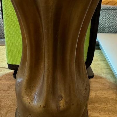 WWI Trench Art Large Brass Artillery Shell Hand Hammered into a beautiful Vase