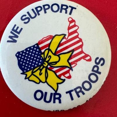 We support our troops pin