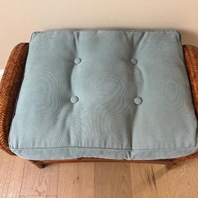 Pier 1 Rattan Footstool/ Bench with Cushion