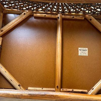Pier 1 Rattan Footstool/ Bench with Cushion