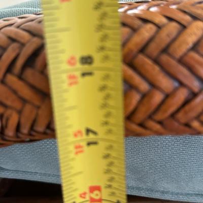 Pier 1 Rattan Footstool/ Bench with Cushion