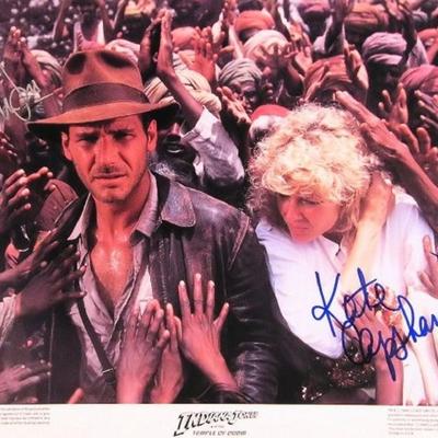 Harrison Ford and Kate Capshaw original signed Indiana Jones lobby card