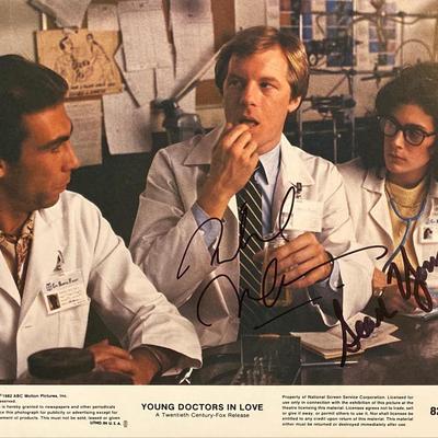 Young Doctors in Love Sean Young and Michael McKean signed mini lobby card