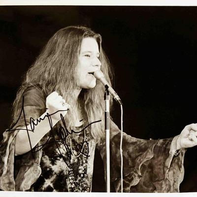 Janis Joplin signed photo