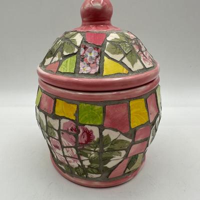 Cracked Art Decorative Jar W/ Lid