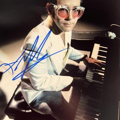 Elton John signed photo